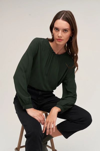 Velvet-by-Graham-&-Spencer-green-blouse-styled